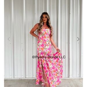 Floral Pink Maxi Dress
